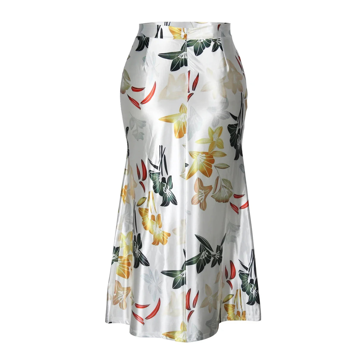 Casual Skirt, Women' Plus Floral Print Slight Stretch