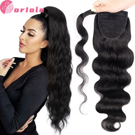 Clip In Ponytail Hair Extension Water Wave Human