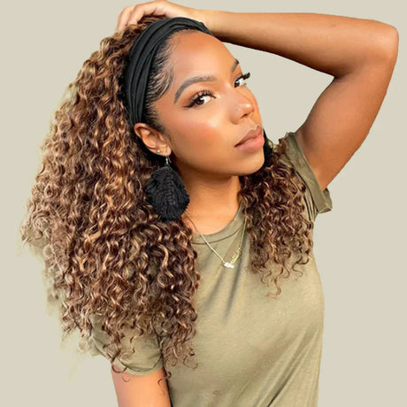 Perstar Highlight Deep Wave Headband Wig Human Hair