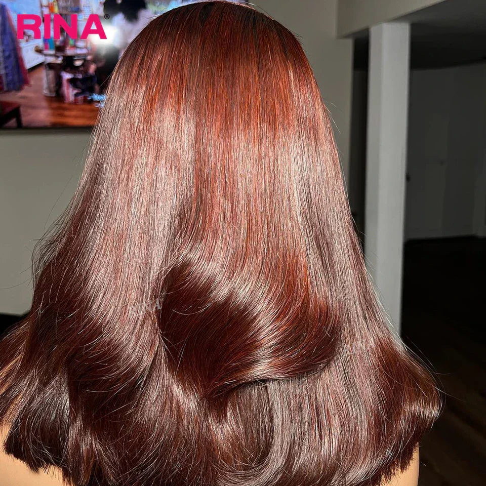 Density X Reddish Brown Short Bob Lace Front