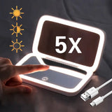 LED Compact Folding Makeup Mirror