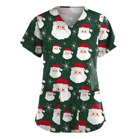 Christmas Cartoon Print Spa Uniform Beauty Salon Pet