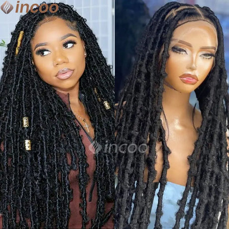 Synthetic Full Lace Cornrow Box Braids Wig Butterfly