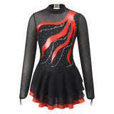 Figure Ice Skating Dress Kids Girls Long Sleeve