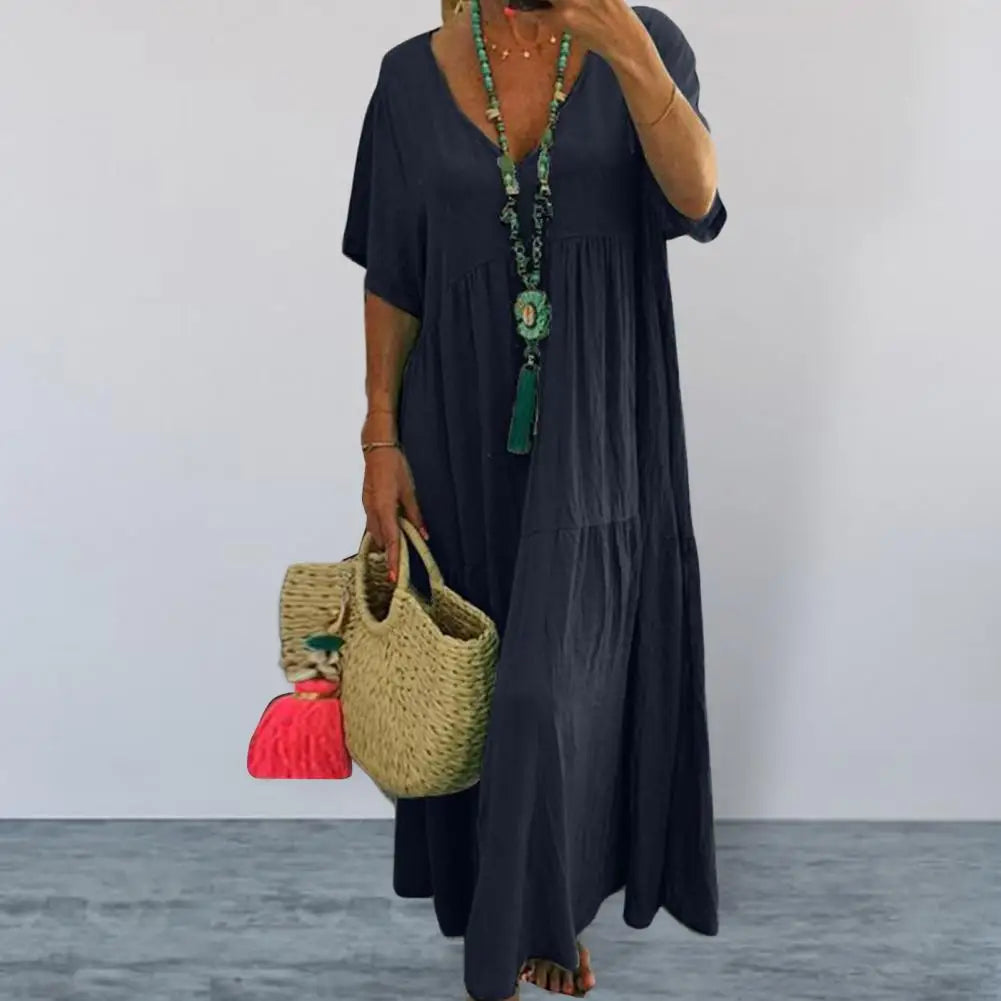 Soft Chic Big Hem Beach Maxi Dress Lady