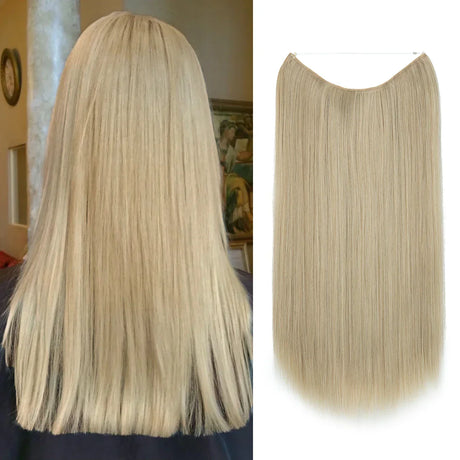 Synthetic Hair Extension No Clip Natural Hair Piece