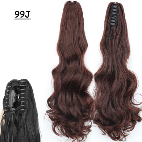 Synthetic Claw Clip On Ponytail Hair Extensions Long