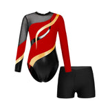 Kids Girls Gymnastics Leotards Bronzing Long Sleeve Leotards