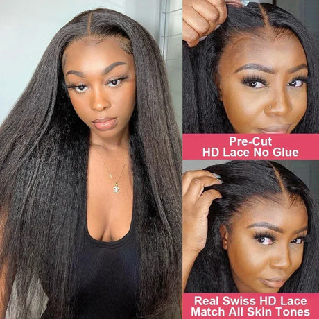 Kinky Straight X Hd Lace Frontal Wig Human