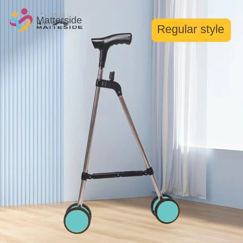 Elderly Crutches With Wheels Mobile Folding Crutches Shopping