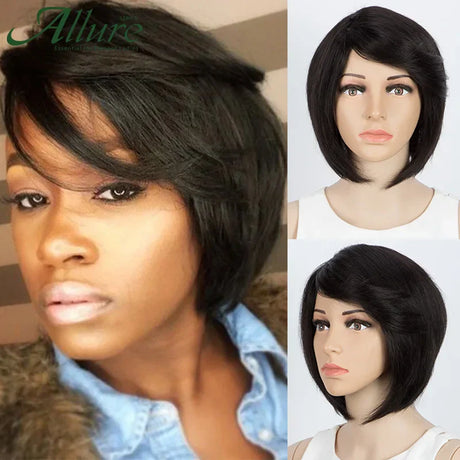 Burgundy Short Bob Wig With Bangs Wear To