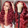 J Burgundy Body Wave Lace Front Human Hair