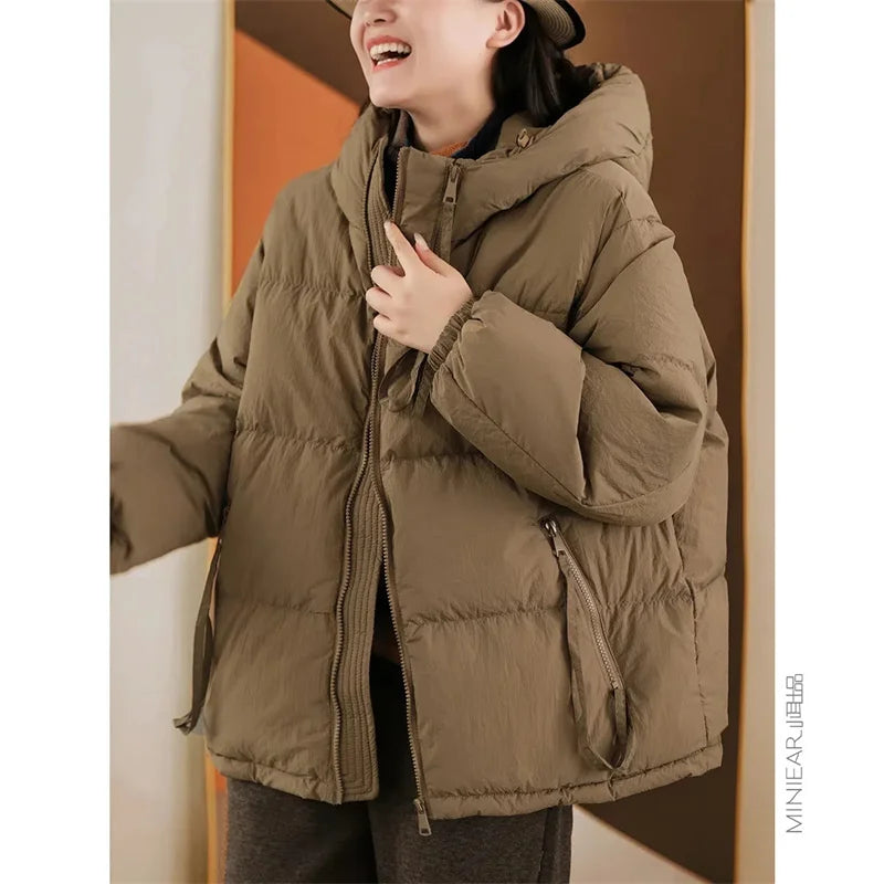 Women'S Autumn Winter Down Cotton Parkas Hooded Thick