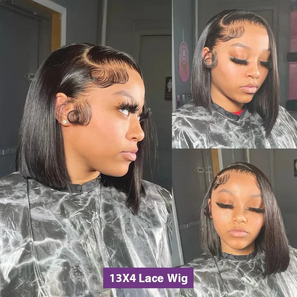 Straight Lace Frontal Bob Wig Pre Plucked