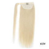 Straight Human Hair Ponytail Wrap Around Horsetail Clips-In