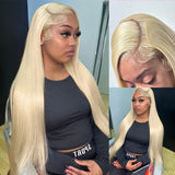 Human Hair Wigs 13X6 Straight Blonde Lace Front