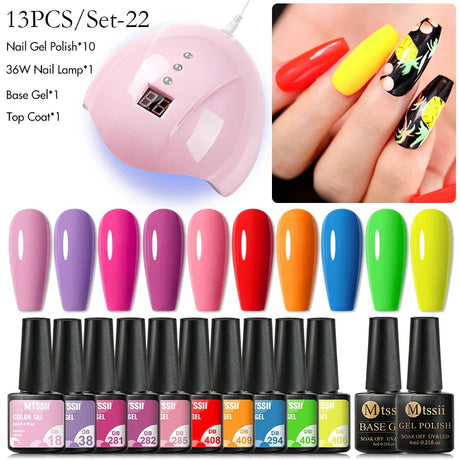 Gel Nail Polish Set With W