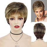 Gnimegil Synthetic Short Pixie Cut Wig Women Natural