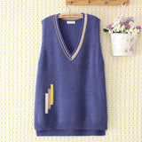 Sweater Vest Women Clothing 4Xl Loose Stripe Jacquard