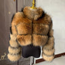 New Ladies Natural Fox Fur Cropped Plus Stand