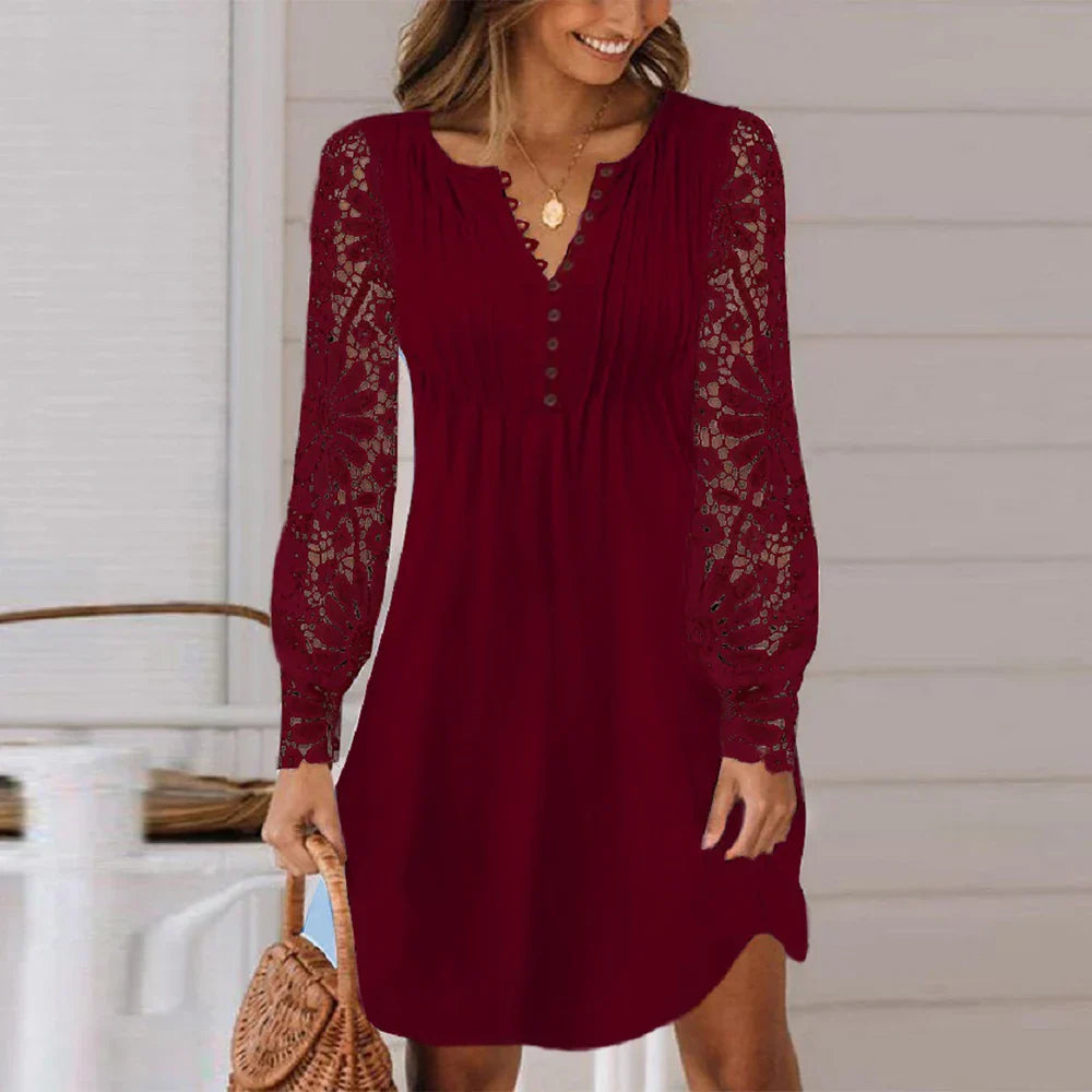 3Xl Lace Lady Long Sleeved Dress Women Clothing