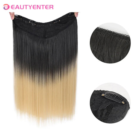 Synthetic Clips In Hair Long Wave Clip In