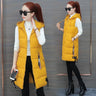 New Autumn Winter Women Long Parkas Vest Warm