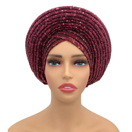 New Sequins Turban Cap For Women Ready To