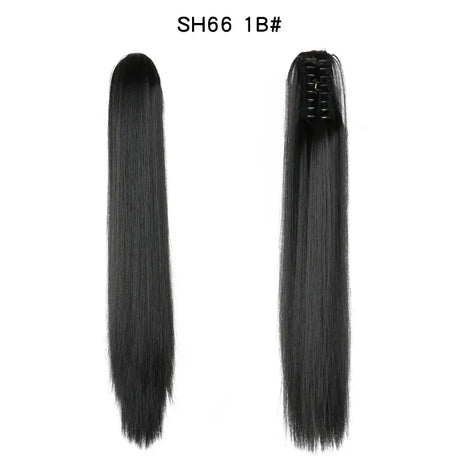 Synthetic Long Wavy Claw Clip On Ponytail Drawstring