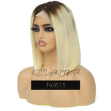 Lime Green Bob Lace Front Wigs Human Hair