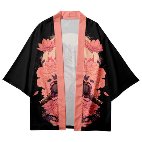 Vintage Japanese Samurai Print Kimono Streetwear Men Women