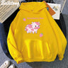 Cow And Strawberry Kawaii Women Hoodies Casual Pullover