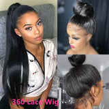 Lace Frontal Wig Brazilian Bone Straight Transparent