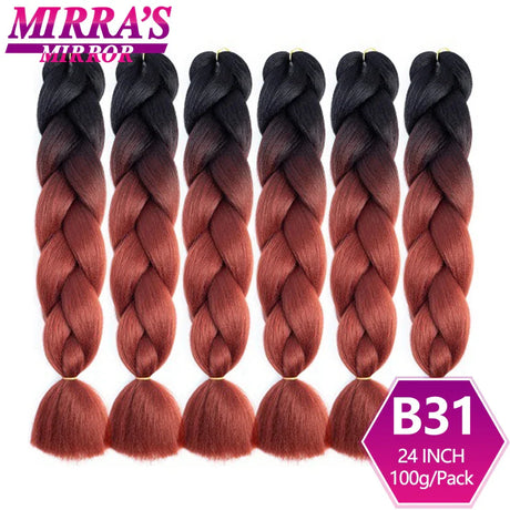 Jumbo Ombre Braids - Black, Brown, Blue, Pink