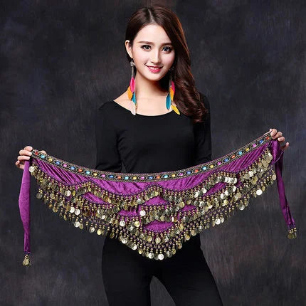 Oriental/Indian Belly Dance Coin Belt Bellydance Hip Scarf