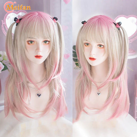 Meifan Long Lolita Ombre Harajuku Wig With Bang