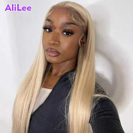 Ash Blonde Color Straight  Lace Frontal