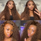 Chocolate Brown Lace Front Wig Deep Wave