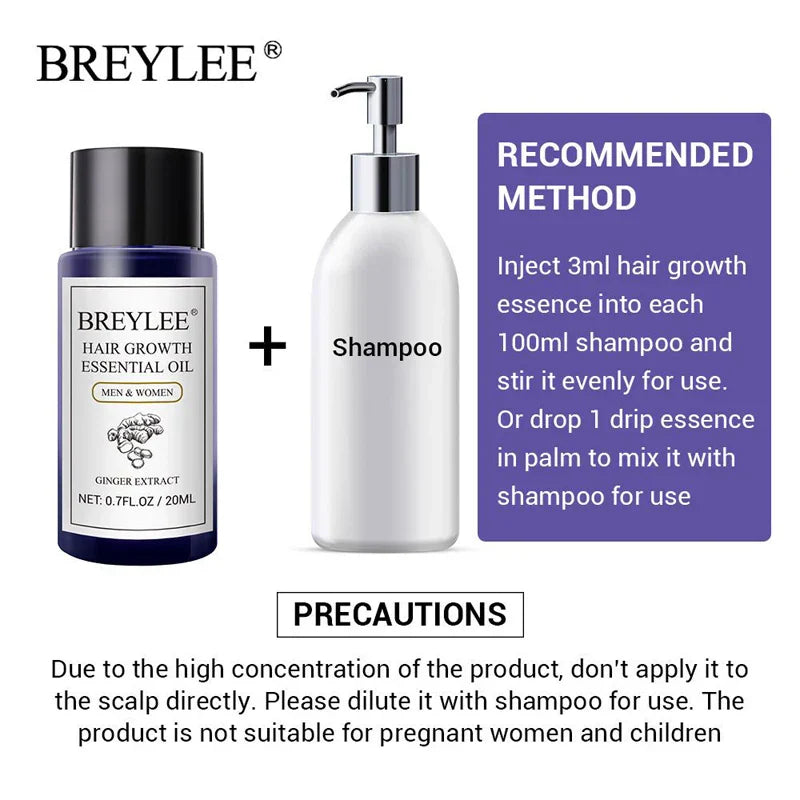 Breylee Ginger Hair Growth Essential Oil Prevent Hair