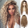 Synthetic Womens Wig Long Curly Hair Ash Blonde