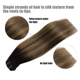 Clip In Human Hair Extensions Straight Natural Light