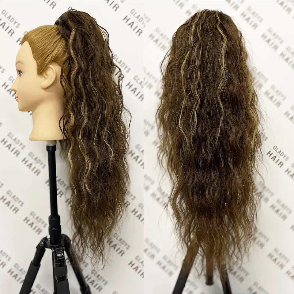 Curly Ponytail Extensions Clip In Synthetic Drawstring Ponytail