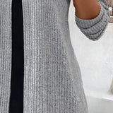 Woman Fake Two-Piece Long Sleeved Dress Fashionable In