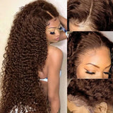 Addictive Curly Chocolate Brown Color 13X6 Hd Transparent