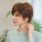 Remy Human Hair Wigs Brown Short Pixie