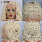 Blonde Bohemian Box Braids Wigs Full Lace Front