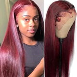 Hot Red Straight Lace Front Wig Brazilian