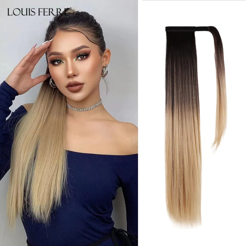 Louis Ferre Straight Ponytail Extension Pony Tail Natural