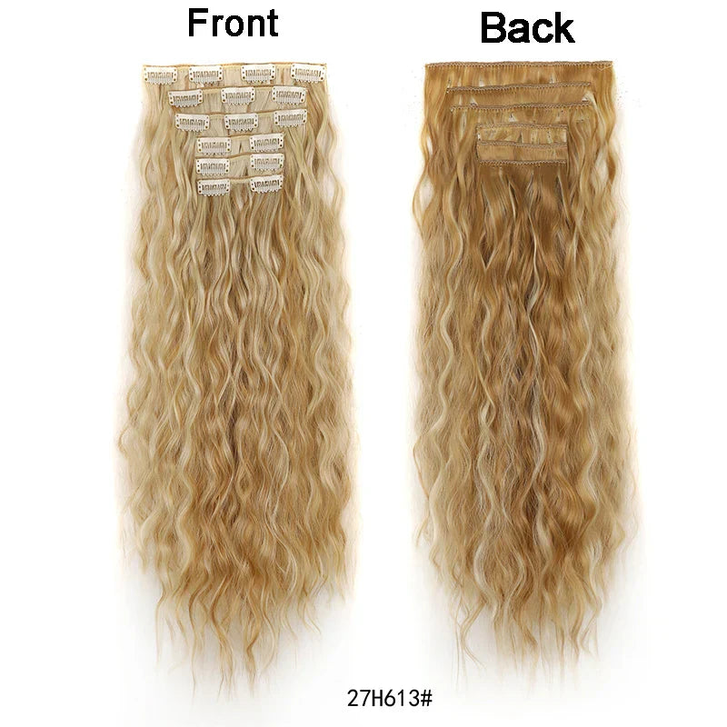 Long Curl Wave Clip In Hair Extensions Pcs/Set