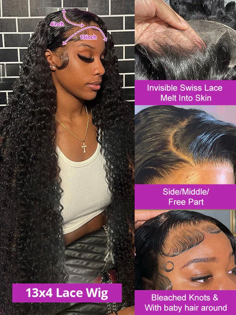 Deep Wave Frontal Wig Transparent